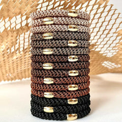 15PCS Women&rsquo;s Elastic Hair Ties With Metallic Beads Elegant Hair Accessory