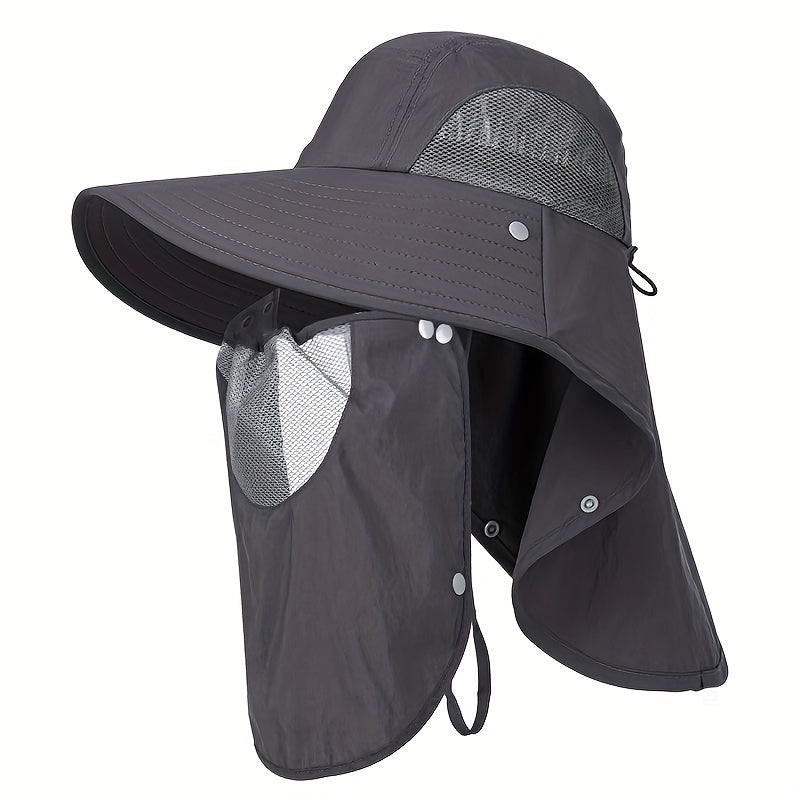 Men's Summer Wide Brim Face Covering Cape Hat