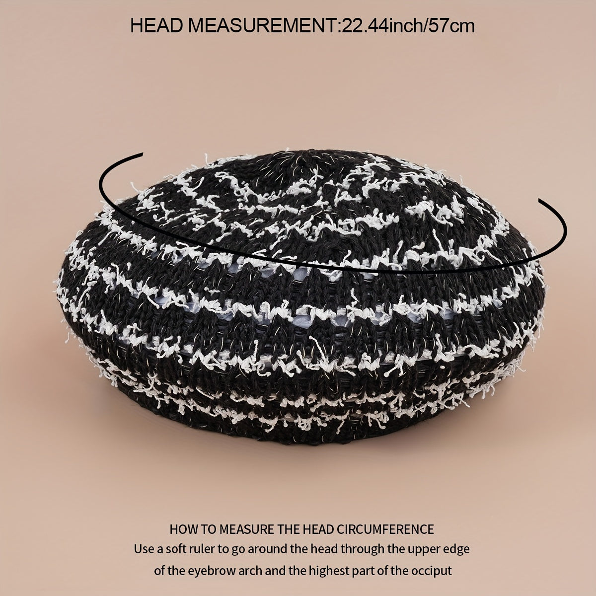 Striped Hollow Beret Hat Summer Breathable All-match Painter Hat