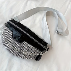 Rhinestone Chest Bag Glitter Crossbody Holographic Waist Purse