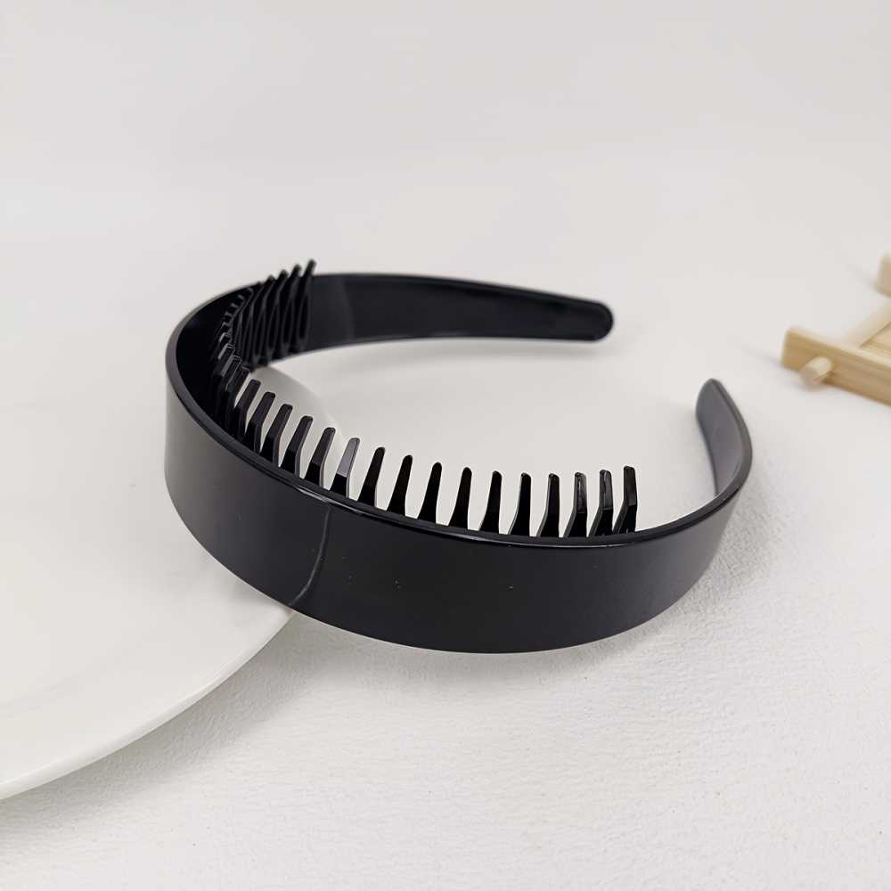 1pc Minimalist Hair Hoop With Teeth Wide Bim Plastic Hair Band