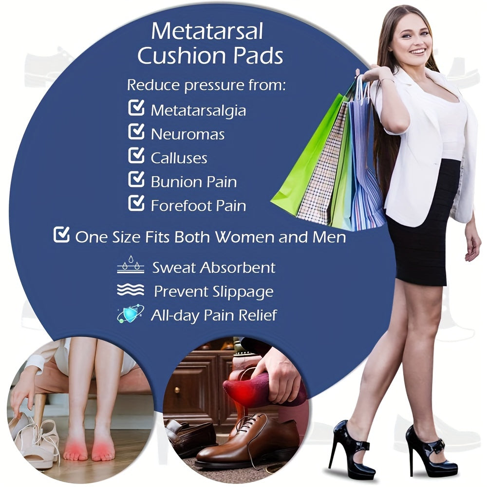 2pcs Silicone Half Insoles for High Heels Sandals Metatarsal Pads