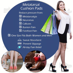 2pcs Silicone Half Insoles for High Heels Sandals Metatarsal Pads