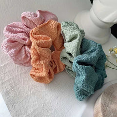 7pcs Whimsical Soft Touch Hair Scrunchies In Pastel Colors For Women