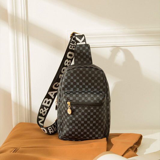Geometric Graphic Sling Bag Shoulder Chest Bag Wide Strap