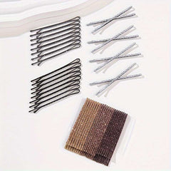 24Pack Solid Color Alloy Hair Barrettes Sequin Hair Clips Set