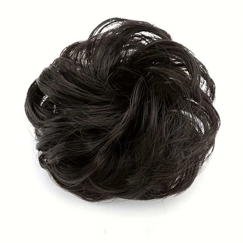 Fluffy Wigs Hair Tie Black Bun Scrunchie Featuring A Minimalist Style For Women