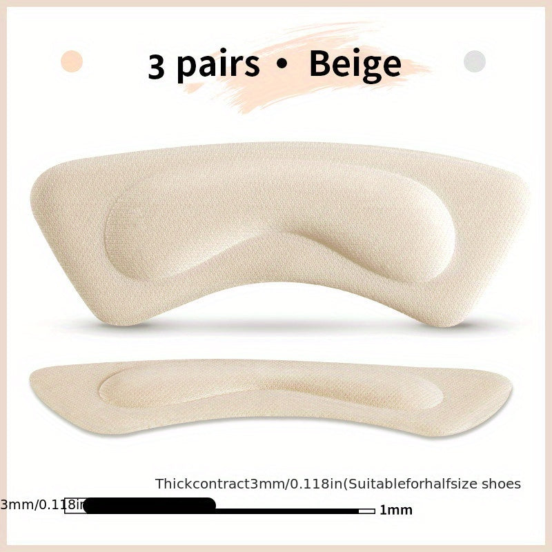 3 Pairs Heel Insoles Protector Sticker High Heels Adhesive Pad Pain Relief Patch