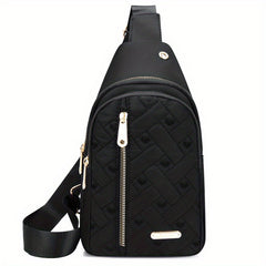 Love Embroidered Nylon Chest Bag for Stylish Travel
