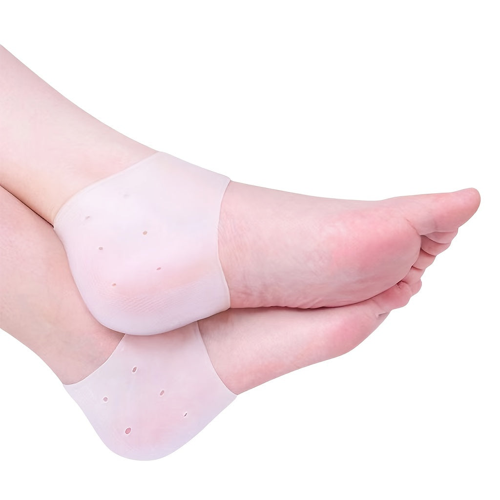 Silicone Heel Protectors for Cracking Relief, 3 Pairs