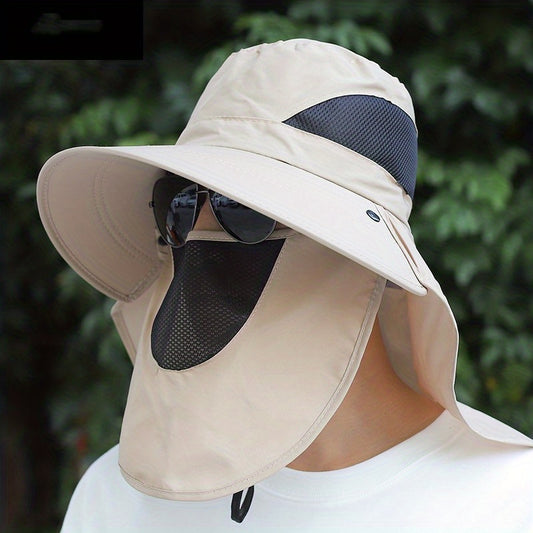 Sun Visor Solid Sun Hat Cap Neck Guard Breathable Anti-UV Outdoor Cap