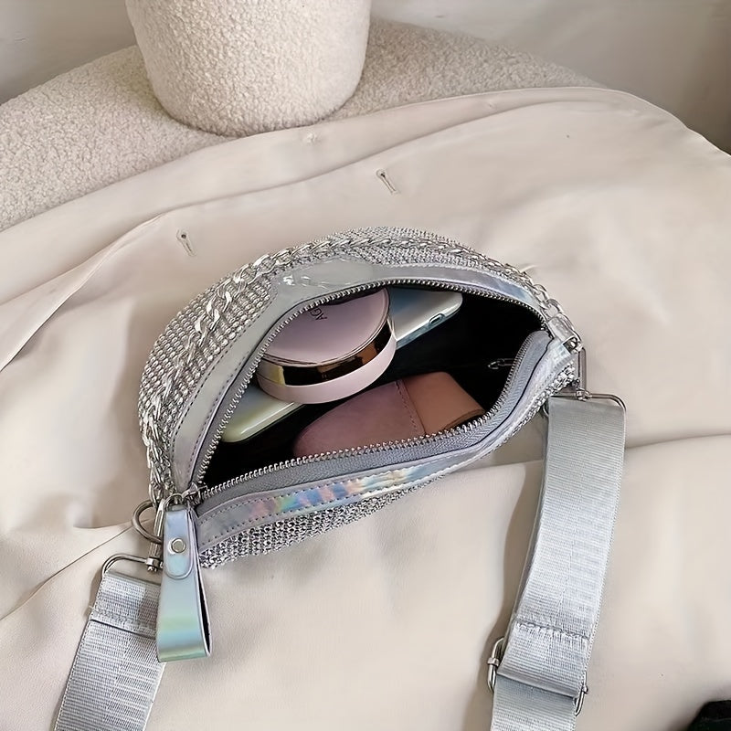 Rhinestone Chest Bag Glitter Crossbody Holographic Waist Purse