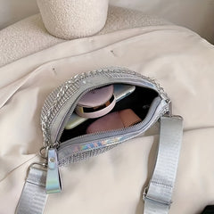 Rhinestone Chest Bag Glitter Crossbody Holographic Waist Purse