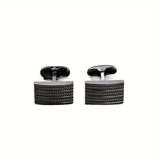 Striped Men's Cufflinks French Business Shirt Sleeve Studs