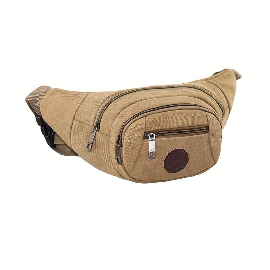Men's Large Capacity Canvas Chest Bag Versatile Waist Bag
