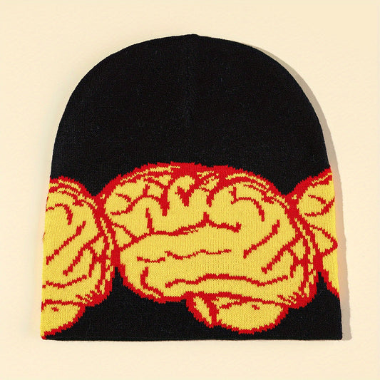Men's Brain Beanie Knitted Hat Winter Warm Skull Cap