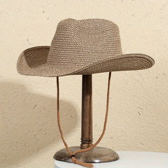 Casual Big Brim Jazz Hat Outdoor Beach Travel Sunscreen Straw Hat