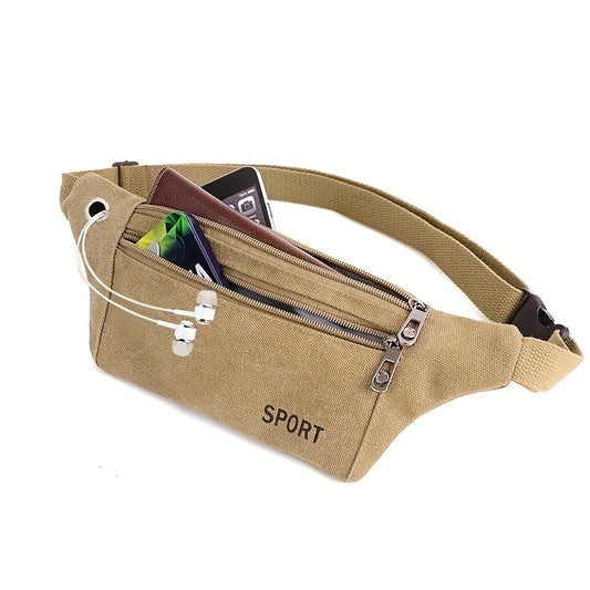Men's Large Capacity Canvas Chest Bag Versatile Waist Bag