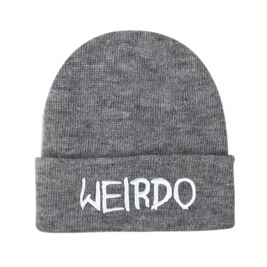 3D Letter Weirdo Beanie Hip Hop Hat Street Windproof Knitted Hat