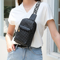 Geometric Graphic Sling Bag Shoulder Chest Bag Wide Strap