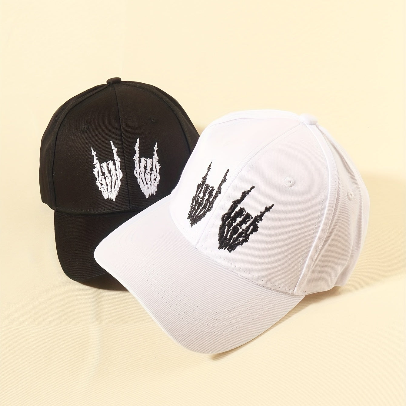 2pcs Hard Top Polyester Baseball Cap for Couple Men Women