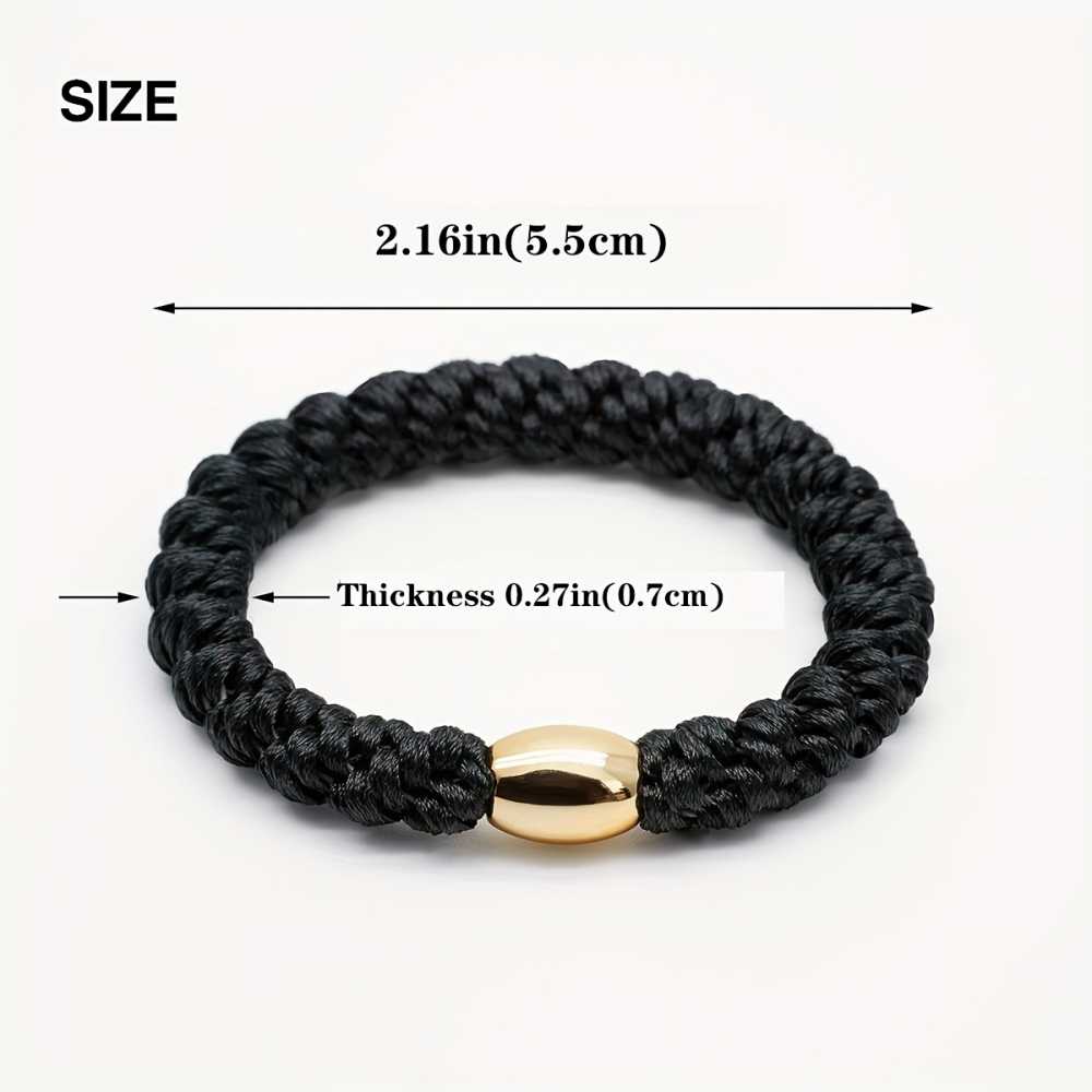 15PCS Women&rsquo;s Elastic Hair Ties With Metallic Beads Elegant Hair Accessory