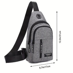 Men's Portable Travel Nylon Chest Bag Casual Sports Shoulder Crossbody Bag