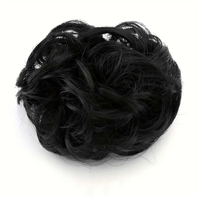 Fluffy Wigs Hair Tie Black Bun Scrunchie Featuring A Minimalist Style For Women