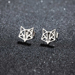 Men's Stainless Steel Cute Fox Ear Studs Earrings Stylish And Unique