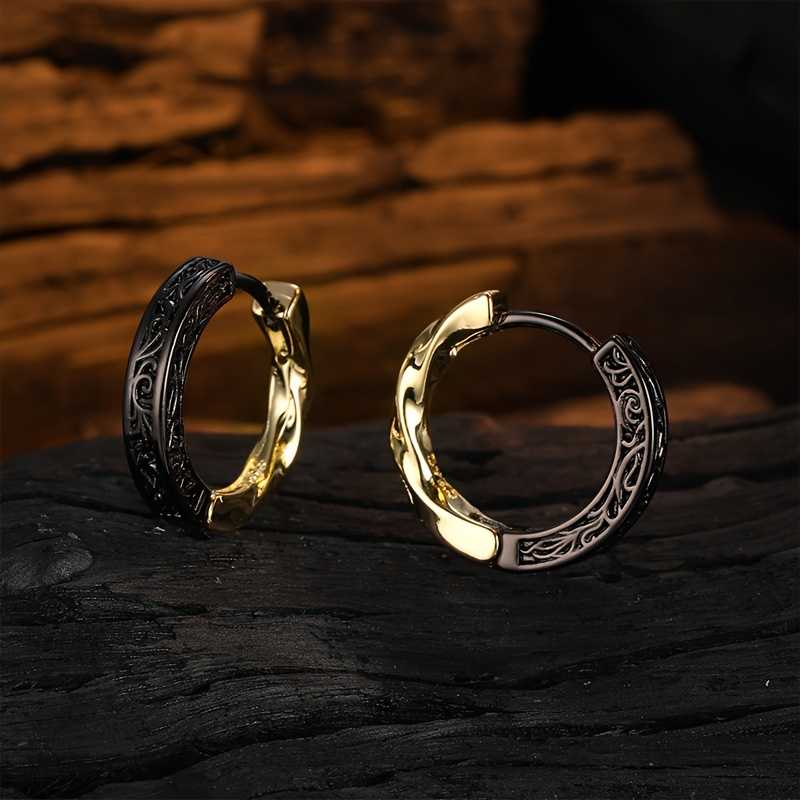 Vintage Inspired Men's Retro Hoop Earrings