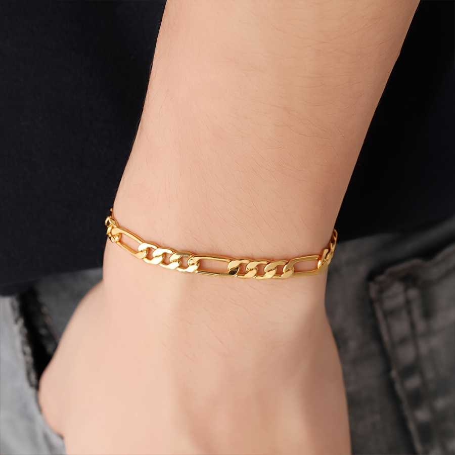 Men's Gold Plated Stainless Steel Chain Bracelet