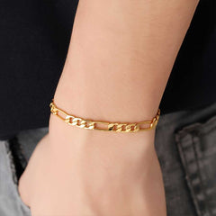 Men's Gold Plated Stainless Steel Chain Bracelet