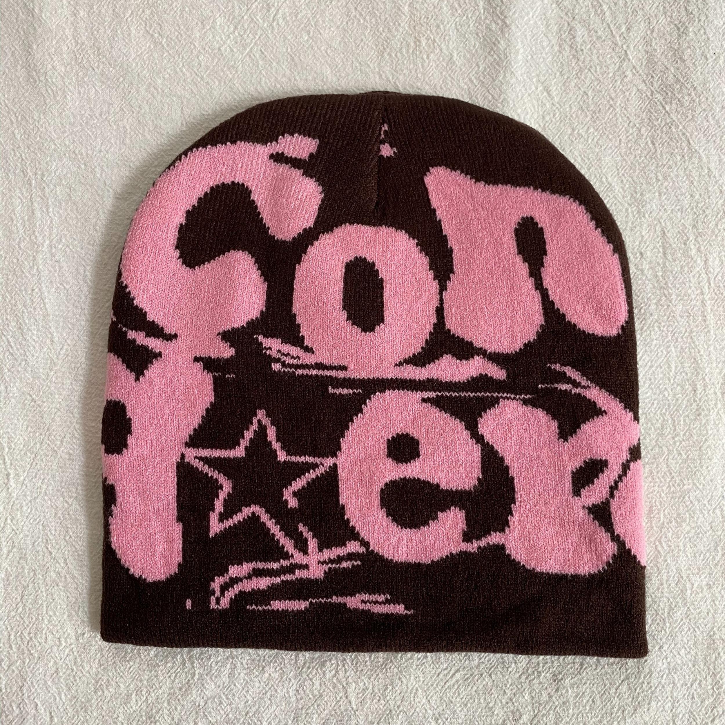 Y2K Knitted Hat Hip Hop Cap Warm Mens Hat