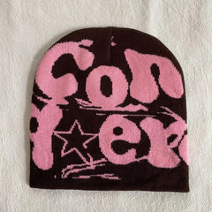 Y2K Knitted Hat Hip Hop Cap Warm Mens Hat