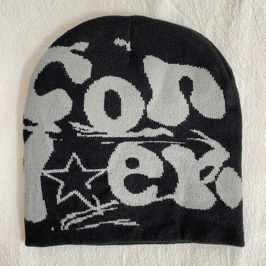 Y2K Knitted Hat Hip Hop Cap Warm Mens Hat