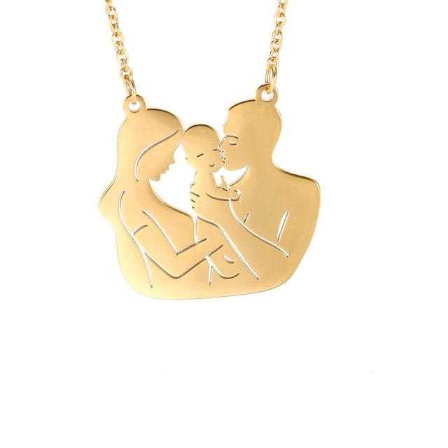 Women's Stainless Steel New Family Love Pendant Necklace