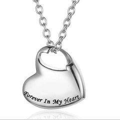 Unisex Stainless Steel Heart Shaped Ashes Urn Locket Chain