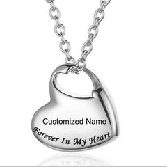 Unisex Stainless Steel Heart Shaped Ashes Urn Locket Chain