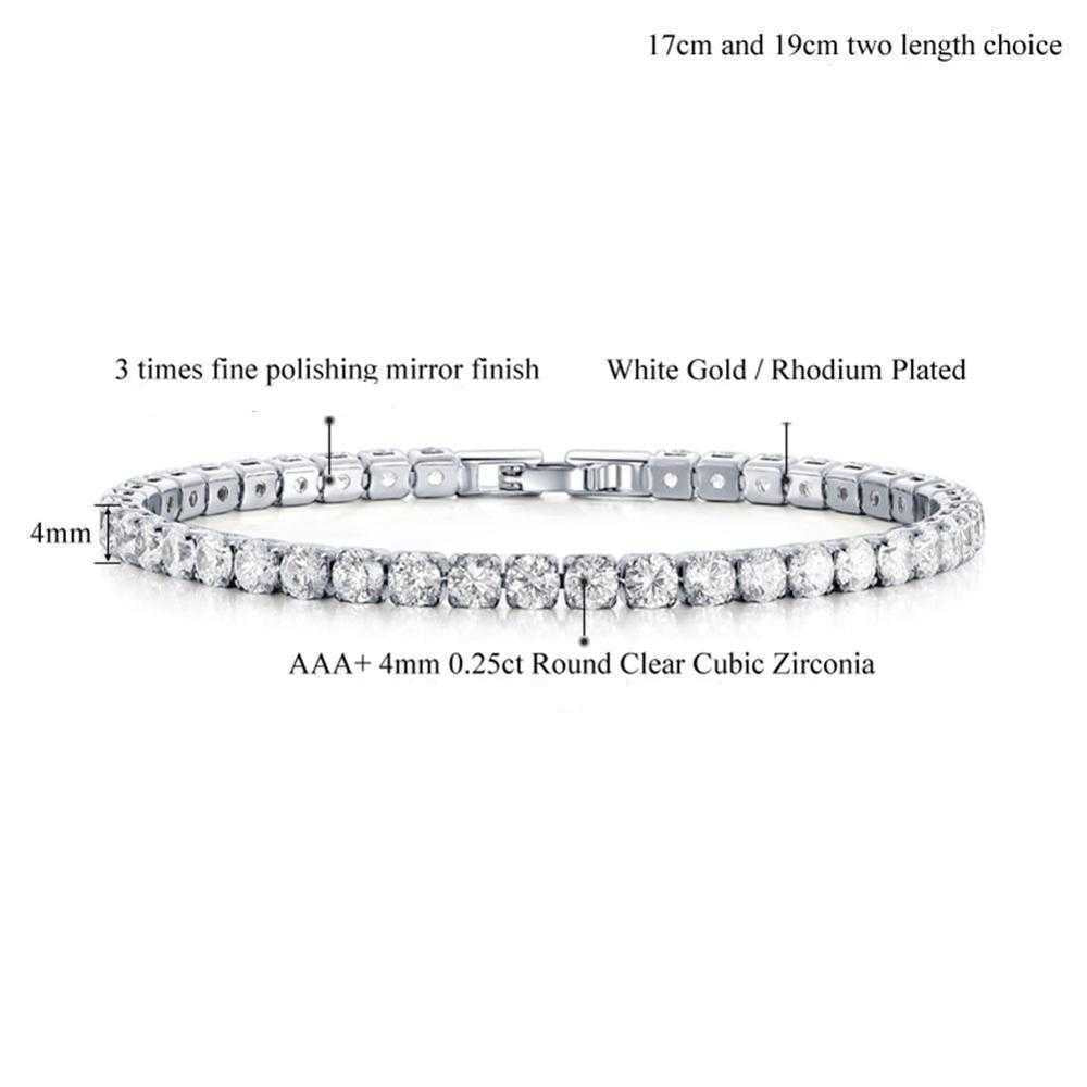 Women's Silver Plated Classic Tennis Bracelet With Cubic Zirconia