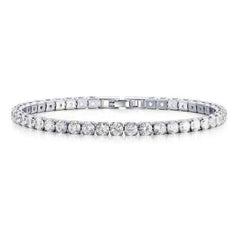 Women's Silver Plated Classic Tennis Bracelet With Cubic Zirconia