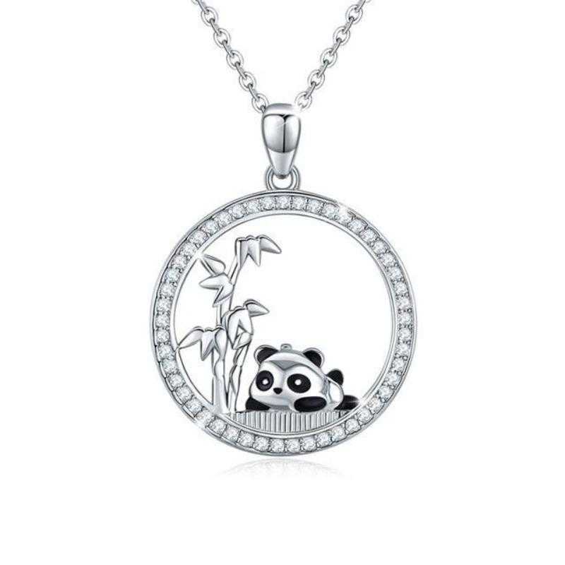 Women's Cubic Zirconia Panda Pendant Necklace