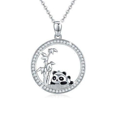 Women's Cubic Zirconia Panda Pendant Necklace