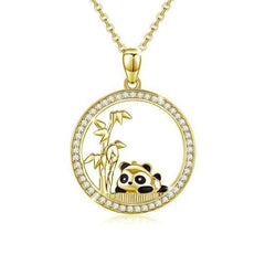 Women's Cubic Zirconia Panda Pendant Necklace