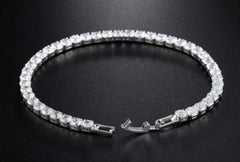 Women's Silver Plated Classic Tennis Bracelet With Cubic Zirconia