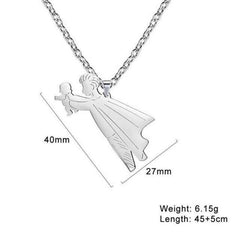 Unisex Stainless Steel Super Dad And Baby Pendant With Chain