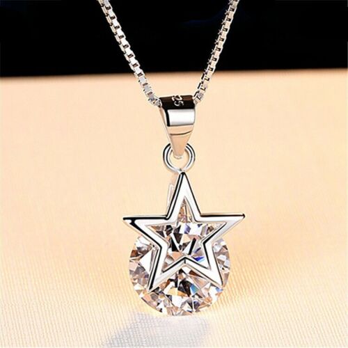 Women's Silver Plated Star Pendant Embedded With Cubic Zirconia