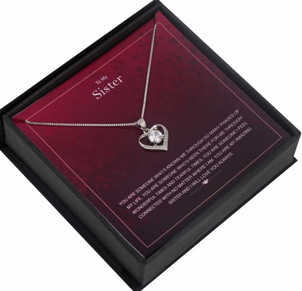 Lovely Sister Personalised Gift With Silver Plated Pendant Necklace